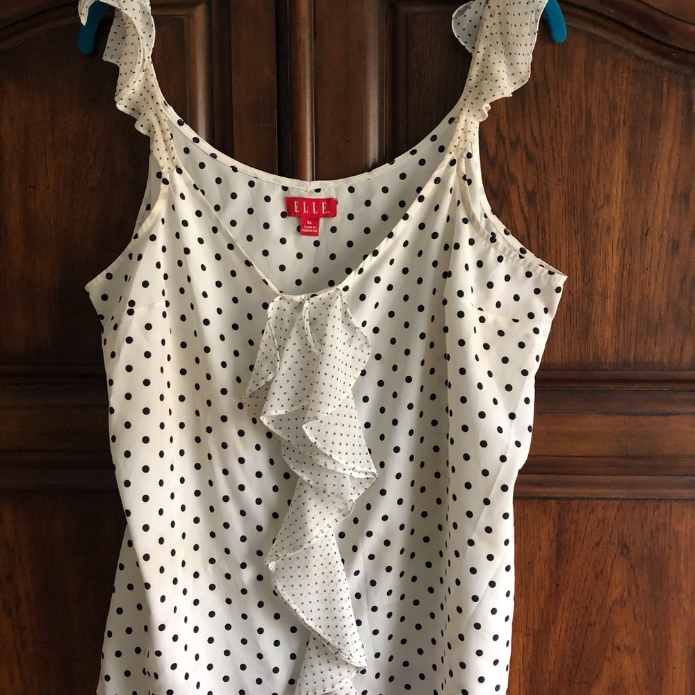 ELLE Polka Dot Ruffle Top